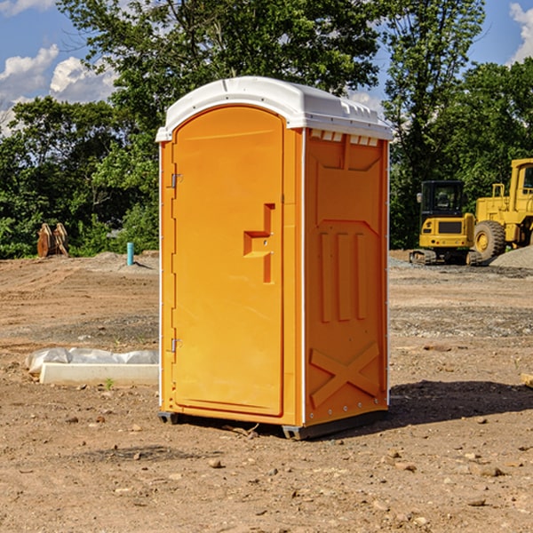 how often are the portable toilets cleaned and serviced during a rental period in Monson Center